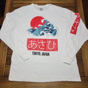 Call Your Mother LS White Unisex Tee "Asahi Tokyo Japan" - Size Large